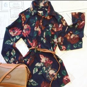 Merona blue floral shirt